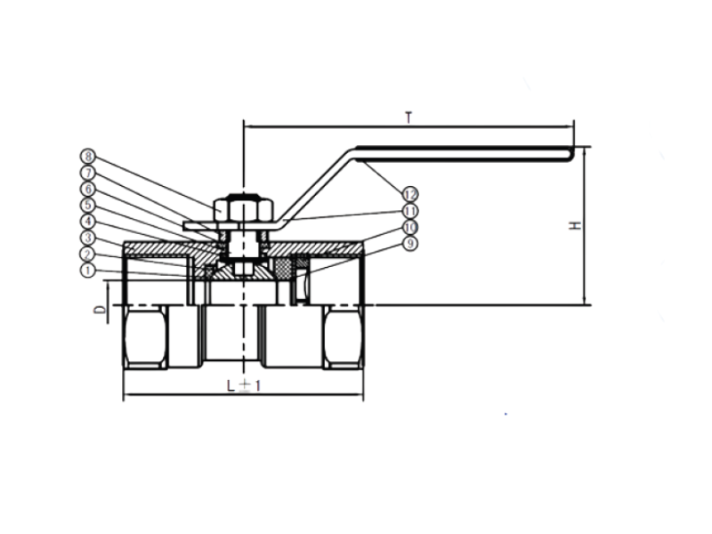 1pcs Hex Stainless Steel Ball Valve AKFA 2018